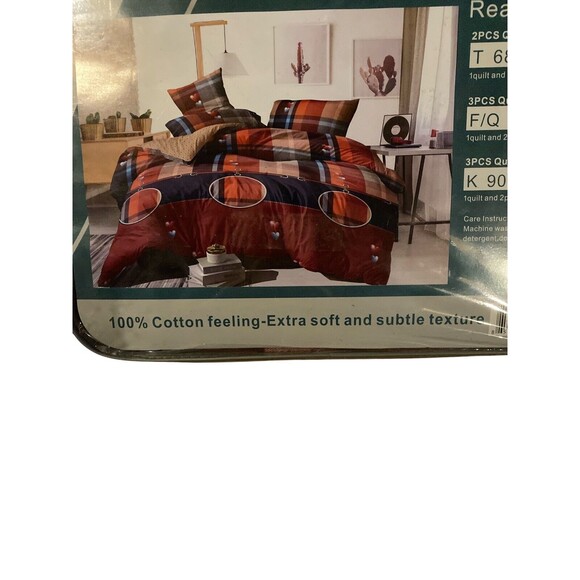 Priscilla 3 Piece F/Q Quilt Set Cotton Soft 2 Pillow Shams 90" x 90” - Picture 3 of 4